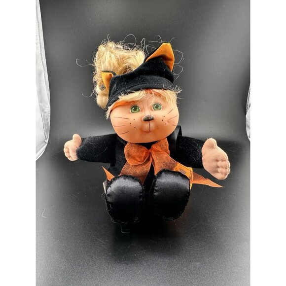 Cabbage Patch Kids Other - 2000 Cabbage Patch Kids Black Cat Plush Doll 10" Halloween Vtg HTF Rare